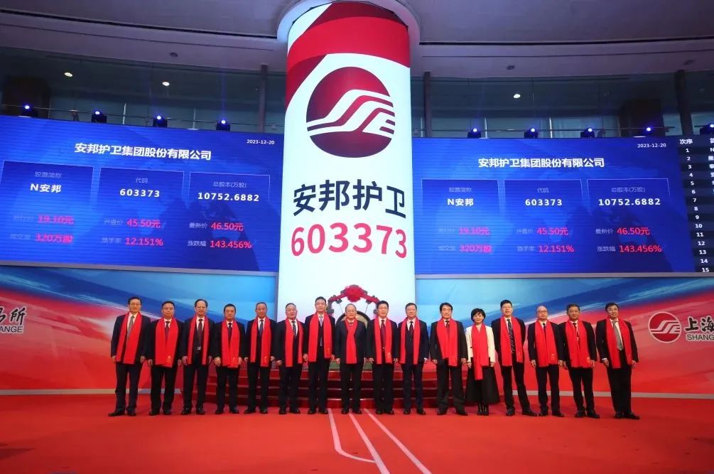 喜讯 | UG环球物业参股企业“安邦护卫”沪市主板挂牌上市